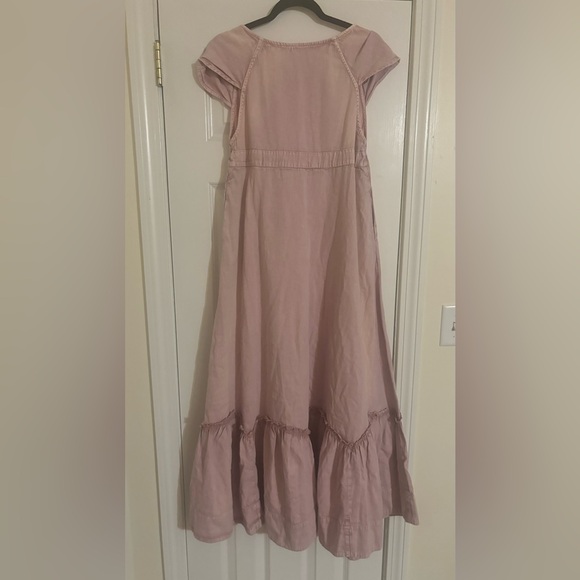 Free People Roucha Denim Maxi Dress In Pale Mauve Size XS - Picture 13 of 16